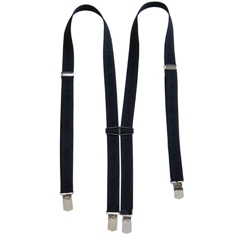 Stylish Suspenders for Men Women with Secure 4 Clip Attachments Uniform Formal Suit Suspenders Elastic Classical Designs чёрный