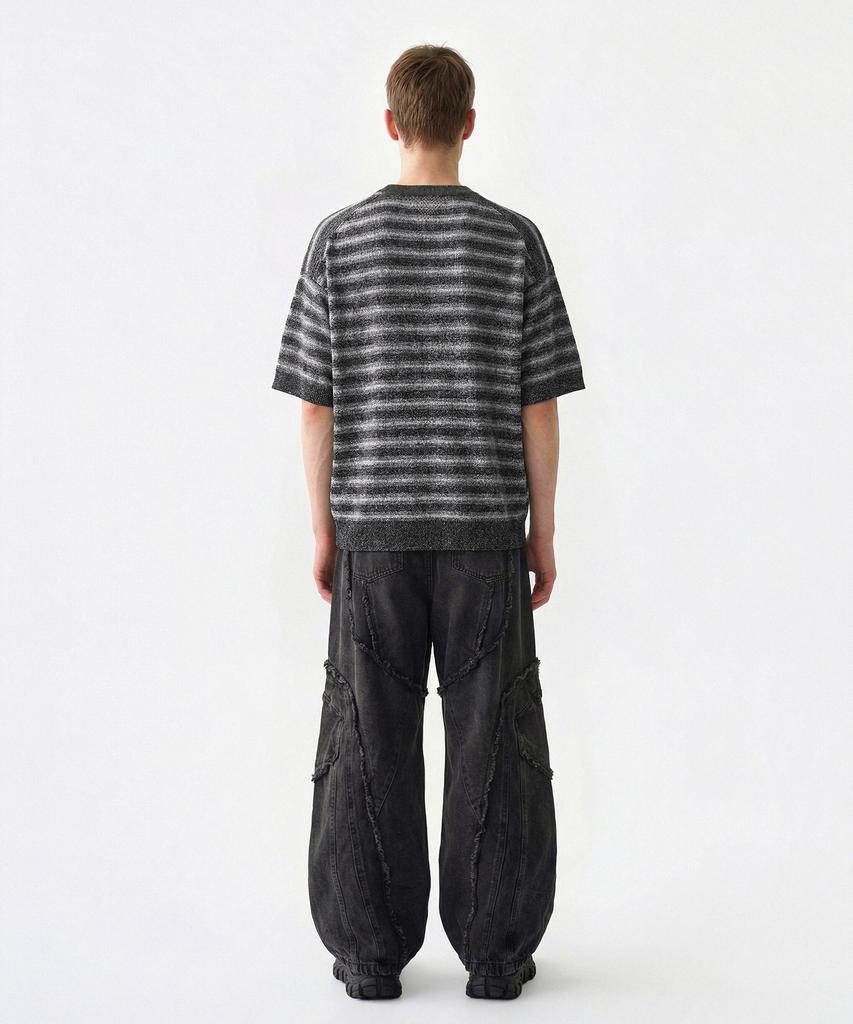 CUTZ Cool Touch Striped Short Sleeve Knit