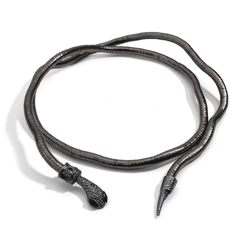 Punk Bendy Snake Náhrdelník Wrap Skládací náramek pro ženy Mužské robustní šperky