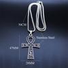 Ägyptisches Ankh Kreuz Schlüssel des Lebens Halsketten für Damen/Herren Edelstahl Mythologie Kettenhalskette Schmuck bijoux homme N3456S02