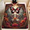1PC 3D Butterfly Print Flannel Blanket, High Quality All Seasons, Home Decor, Warmth and Comfort, Perfect for Christmas Gifts
