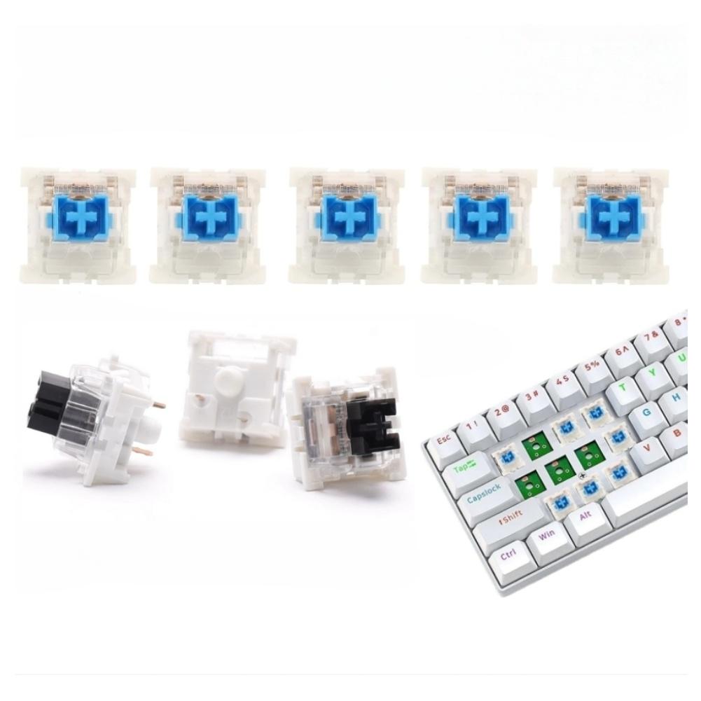 70PCS 3-pin Keyboard Switches Pre-lubed 3-pin Plate-mounted Tactile Keyboard Switches For Mechanical Keyboards With Dust Protect
