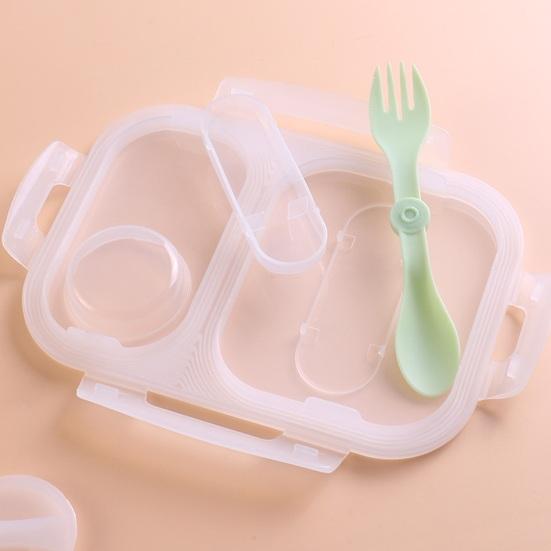 Silicone Collapsible Lunch Box Large Capacity Microwave Safe BPA Free Odorless Compartment Lunch Box