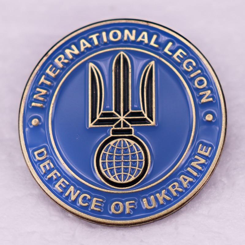 Internationale Legion Verteidigung der Ukraine Armee Broschen Emaille Pin Anstecknadel Abzeichen Revers Pins Harte Metalllegierung Schmuckstücke Schmuck