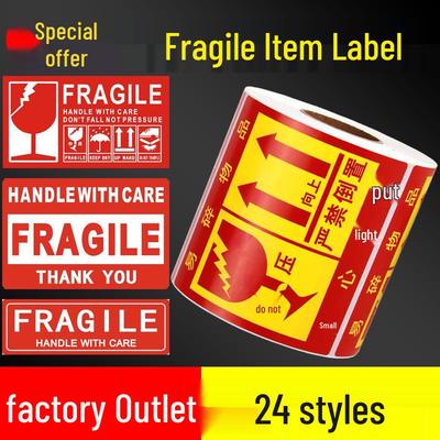 Self-Adhesive FRAGILE Warning Labels for Packages and Boxes