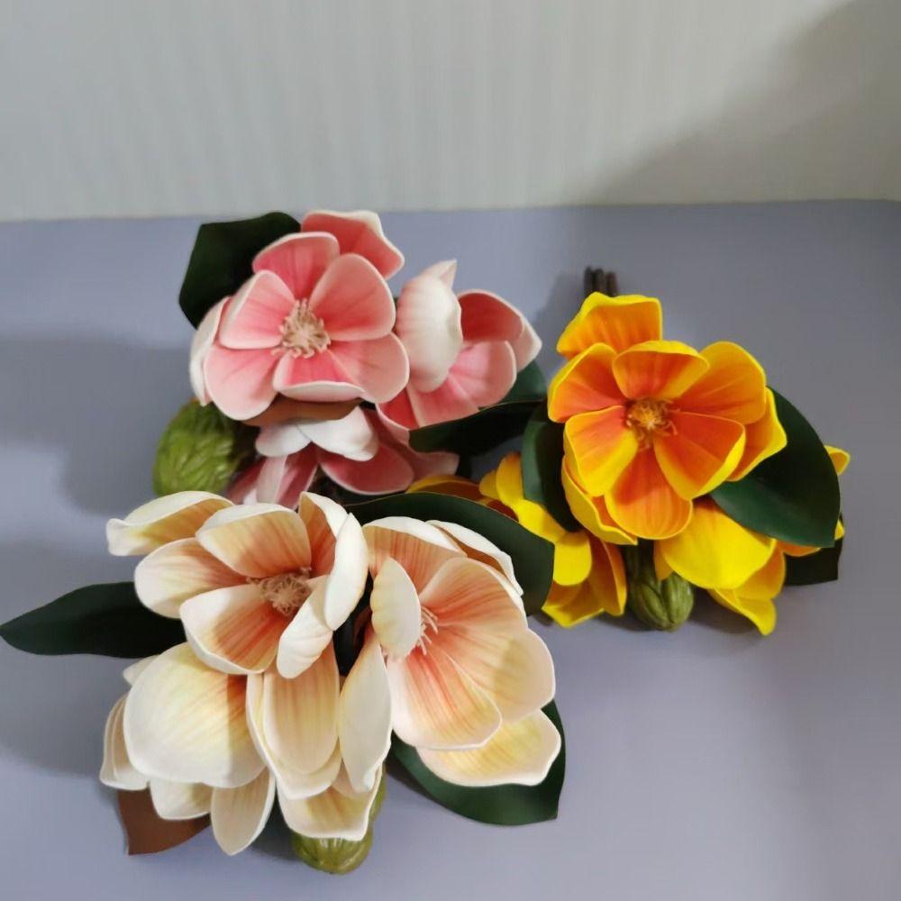 Real Touch Artificial Magnolia EVA Fake Orchid Lifelike Simulated Flowers  Gift