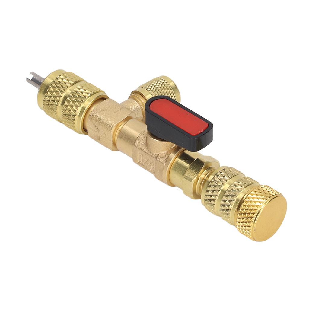 Valve Core Remover 1/4SAE 5/16SAE Port Air Conditioning Line Repair Tool for R12 R122 R410