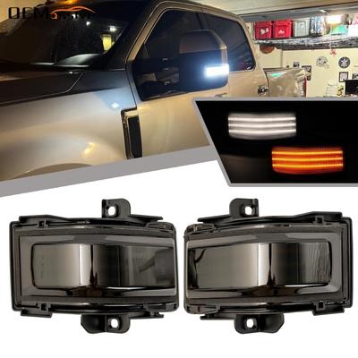 2 יחידות עבור פורד F150 F250 F350 F450 F550 סופר דיוטי 2015- אור מראה צדדי איתות ענבר תאורת ריצה לבנה