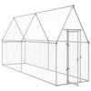 VidaXL Cage for Chickens Silver 400x100x190 Cm Galvanized Steel, Chicken Coop, Chicken Run, Chicken Coop with Run 172551