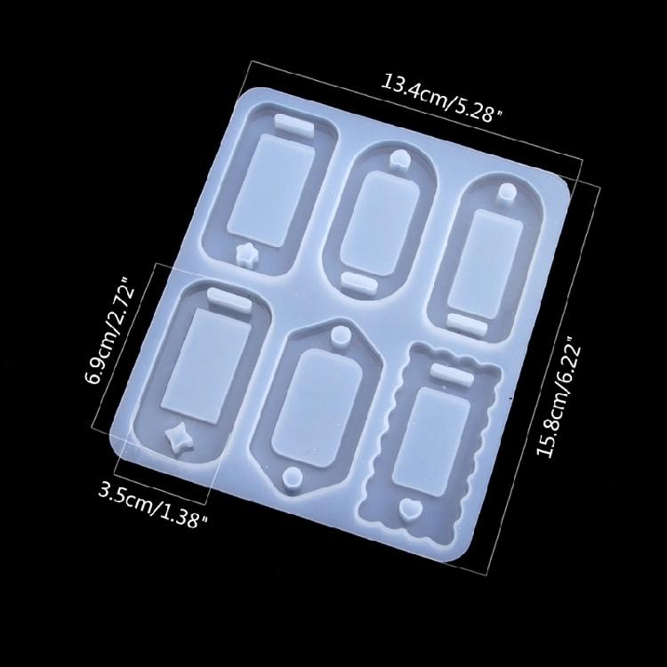 Geometry Shape Ornament Mold DIY Keychain Pendant Jewelry for Key Chain Decor