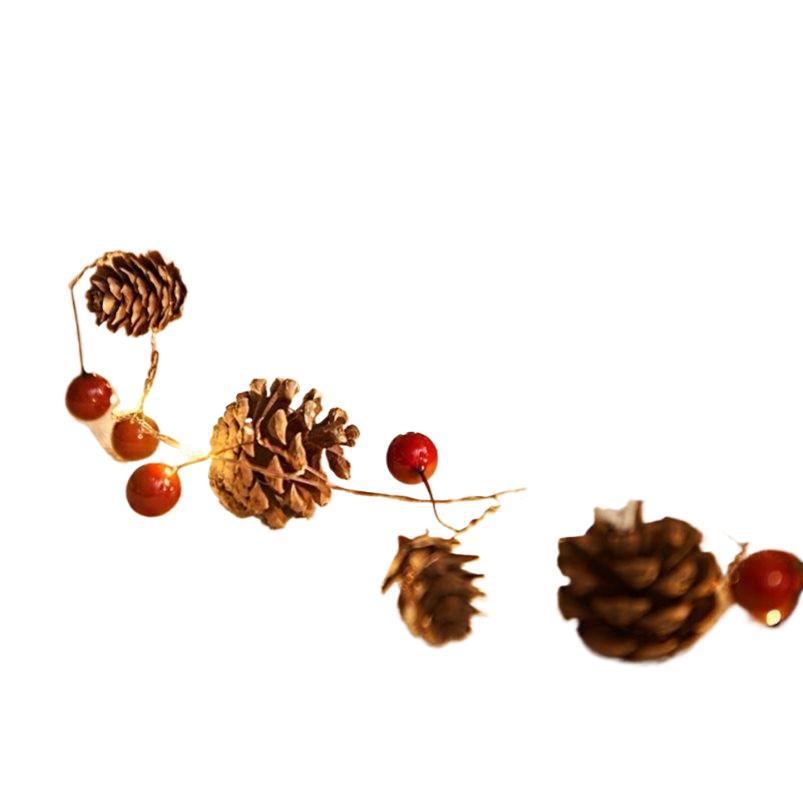LED Christmas Fairy String Lights with Pine Cones and Bells for Tree and Holiday Decor