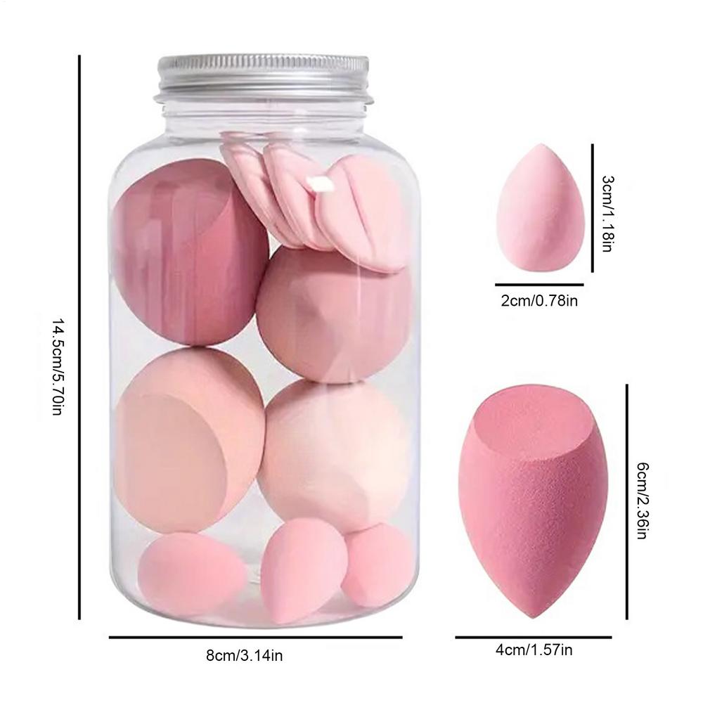 14pcs/set Mini Make Up Sponges Makeup Sponge Cosmetic Soft Beauty Sponge Powder Puff Long Lasting Beauty Sponge Wet Dry Use