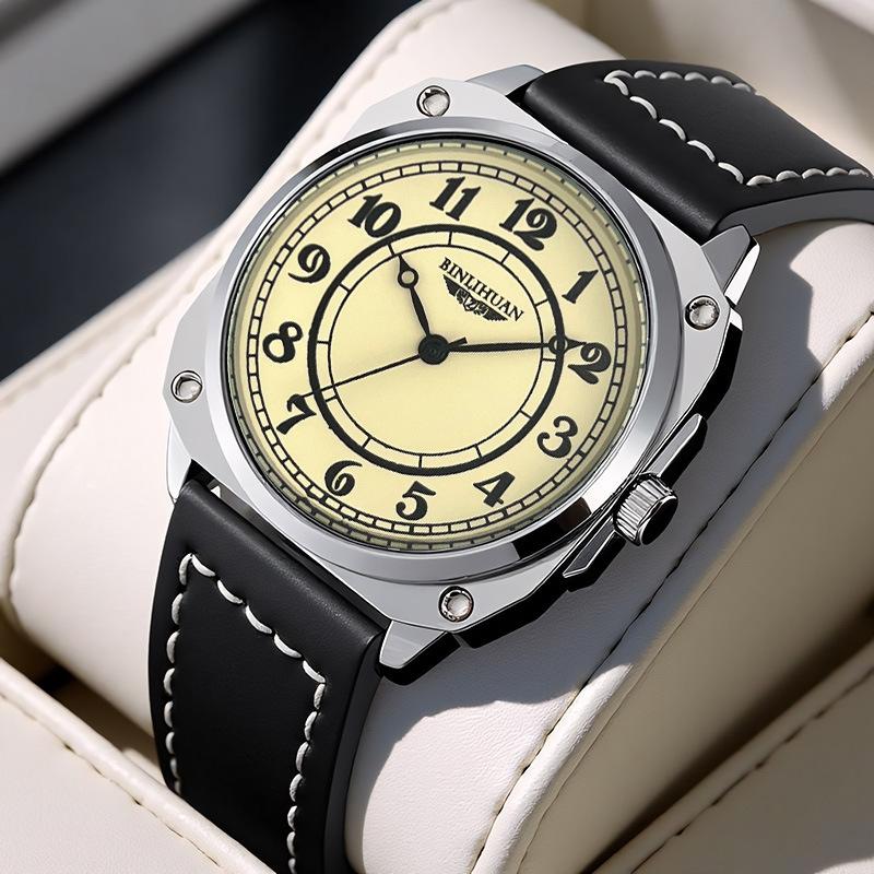 Мужские часы JYL Спортивные Водонепроницаемые Модные Кожаный ремешок [Men s Black Leather] каталина синий