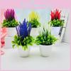Green Artificial Lavender Plant Round Pot Potted Plant For Office Room Living