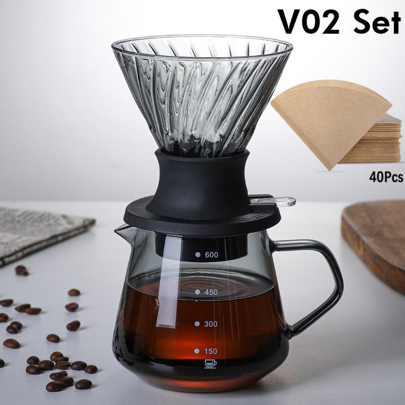 Immersion Coffee Dripper Switch Pour Over Dripper Immersion Dripper Switch Coffee Maker Glass Coffee Filters V02 Set