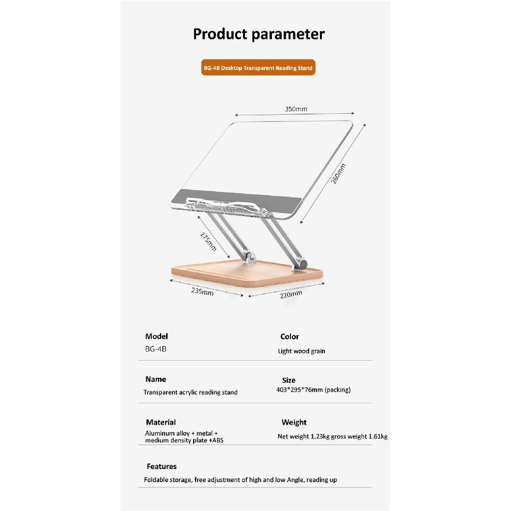 Reading stand Transparent acrylic Multifunctional lifting Children's bed Reading reading stand Desktop stand