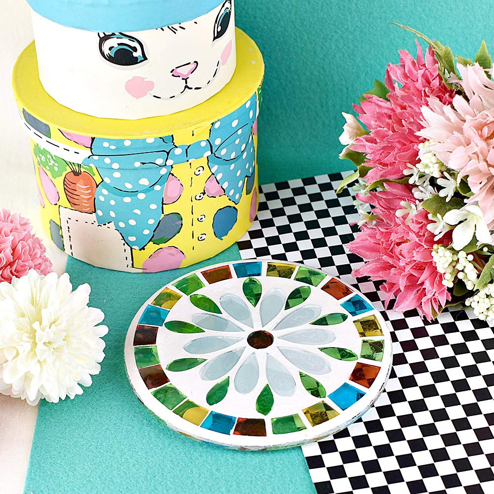 Fourcart Cute Handmade Glass Craft [Mosaic Coaster] Margaret X 5-Piece Set
