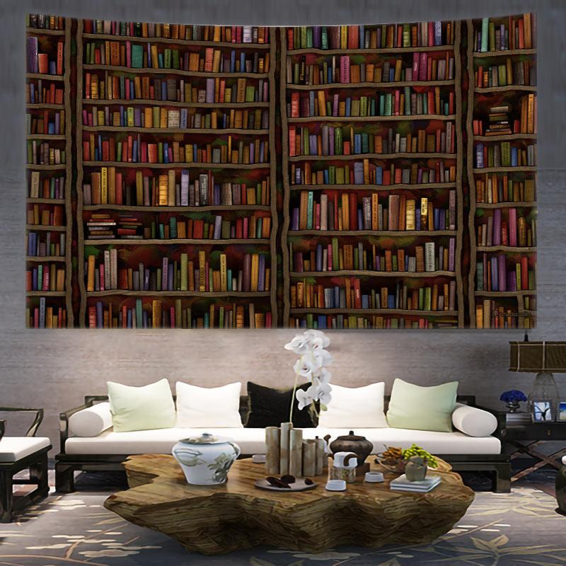 

Bookcase Home decoration Wall tapestry stump room wall hanging Waterfall And Treedecor vintage Bedroom 74x94cm(29x37in)
