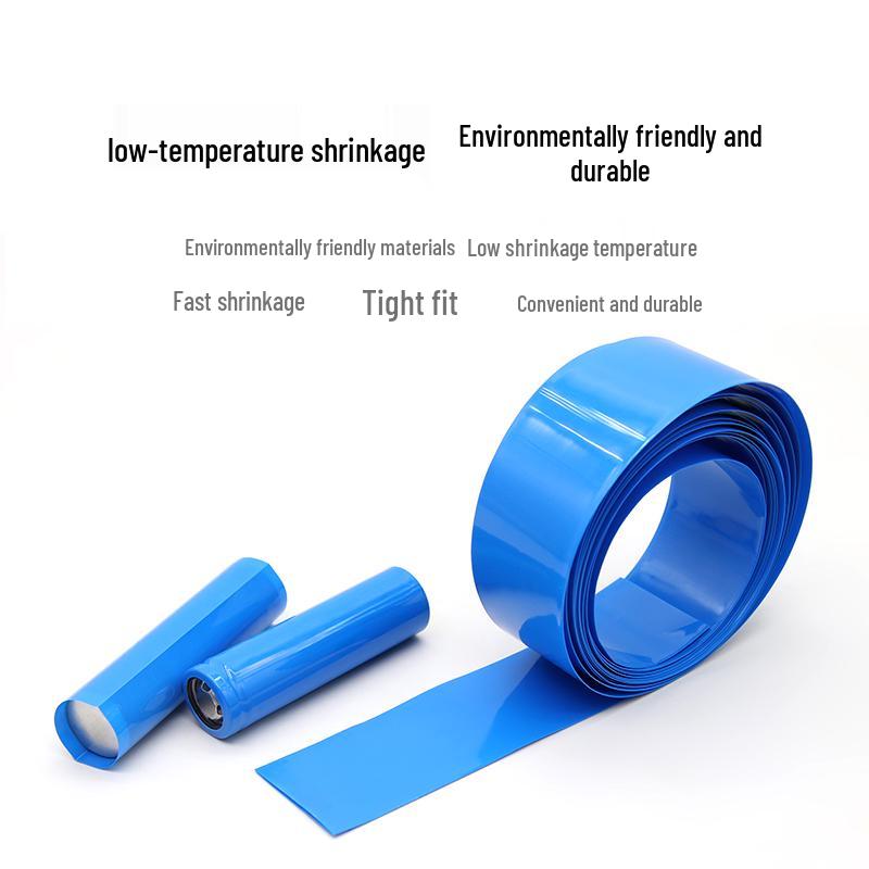 Blue PVC Heat Shrink Tubing 7mm~625mm Wide Battery Sleeve for 18650 Lithium Batteries