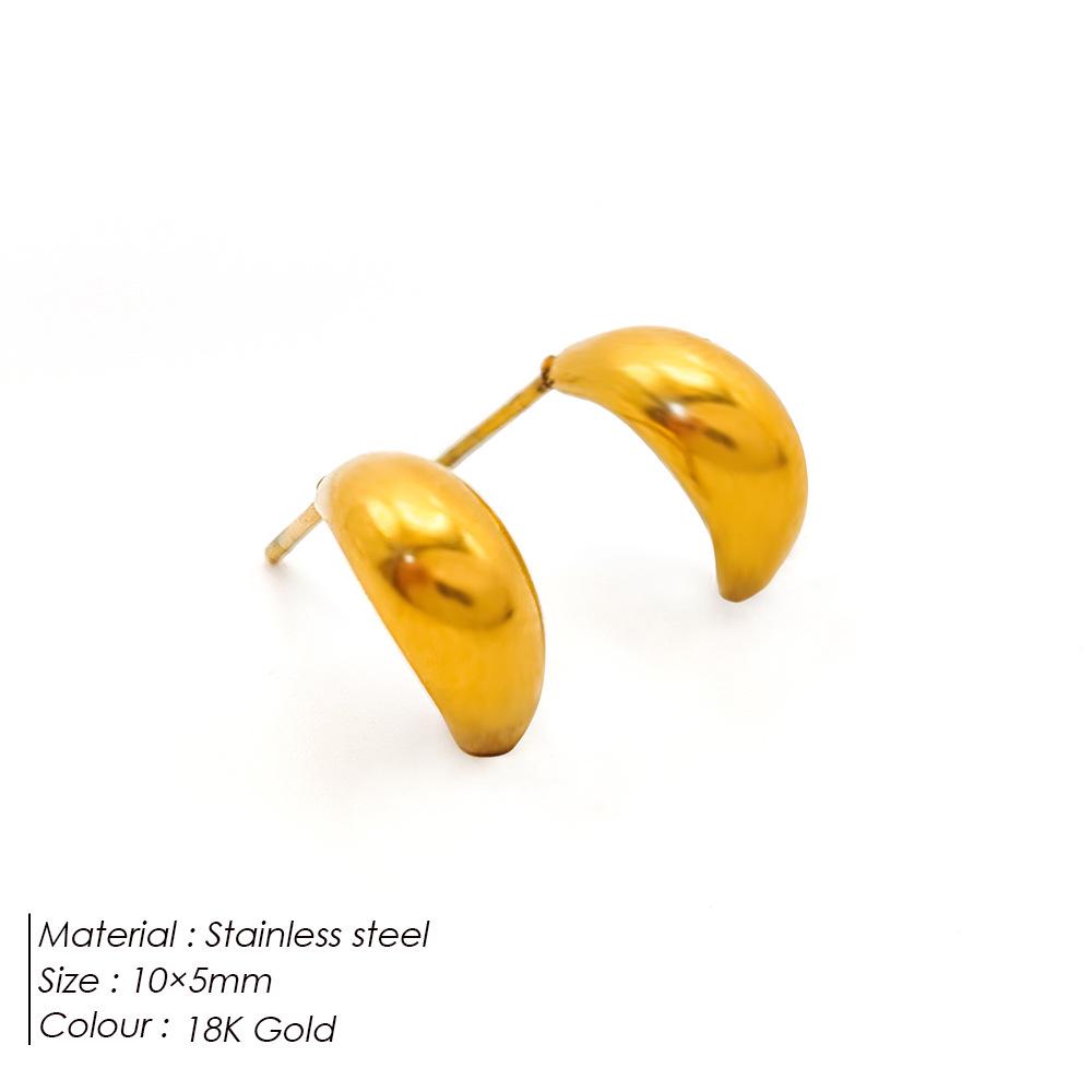 eManco 18K Gold Water Drop Titanium Steel Women's Geometric Earrings