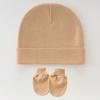 3 Set Baby Bonnet Hat Feature Foldable Cuff with Mittens Cotton Fabric Gentle On Skin Multiple Color Available
