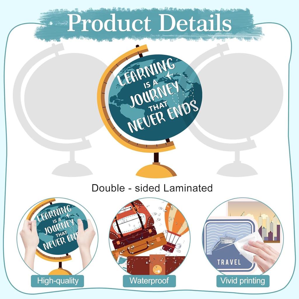 Travel Bulletin Board Decoration Learning Is a Journey Bulletin Cutouts Adventure Theme Classroom Decor Travel Map Poster Set for Teachers Students