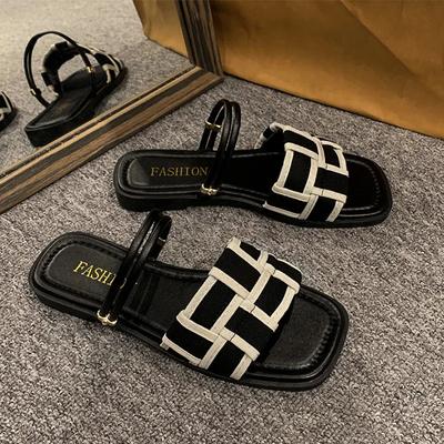 Fashion New Trend Summer Flats Women Slippers Casual Shoes Open Toe Flip-flops Designer Dress Sandals Beach Fad Ladies Shoes Slides