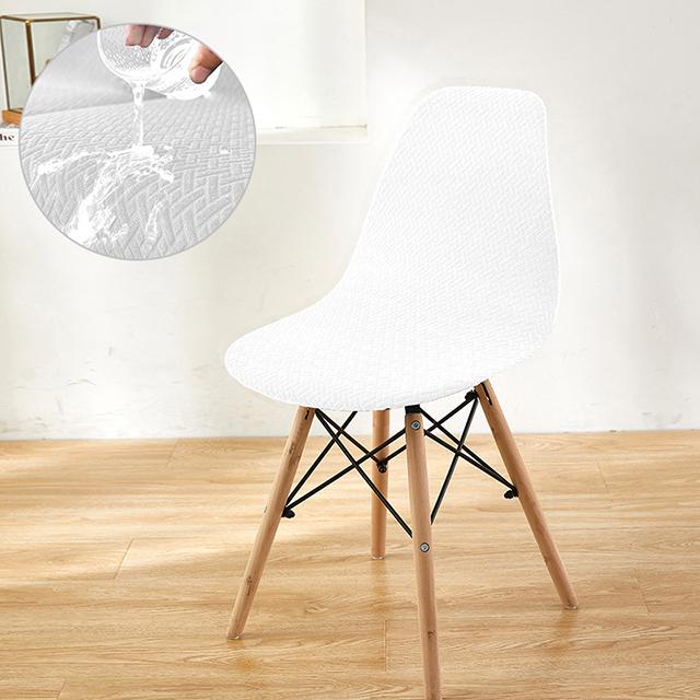 Waterproof Fabric Shell Chair Cover Jacquard Elastic Chair Slipcovers Plain Removable Chair Seat Cover Office Hotel Banquet