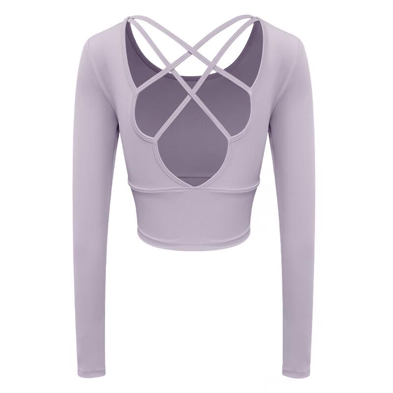 Tang Jun Women s Hollow Back Long Sleeve Yoga Top L