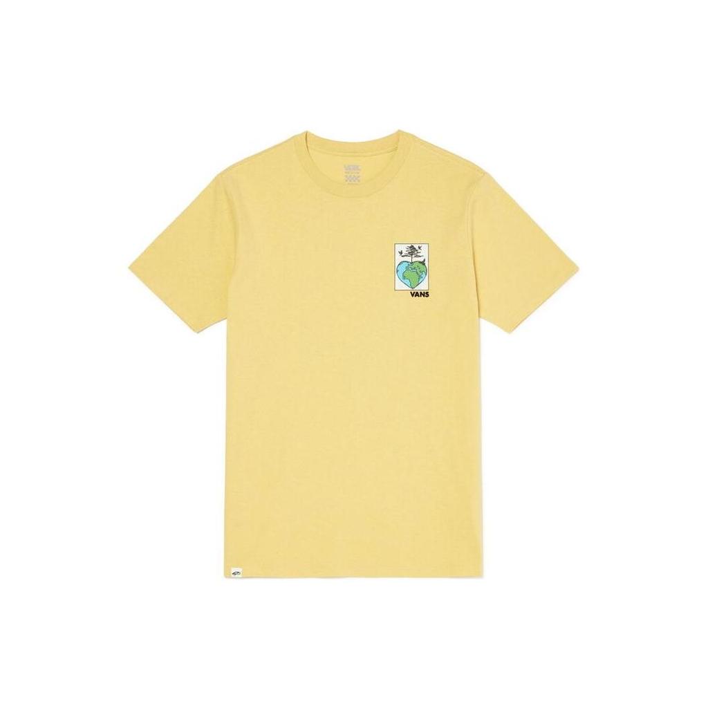 Vans Solid Color Illustration Smiley Print Loose Short Sleeve T-Shirt Women Tops Wine-Yellow VN0A7YHXY7O