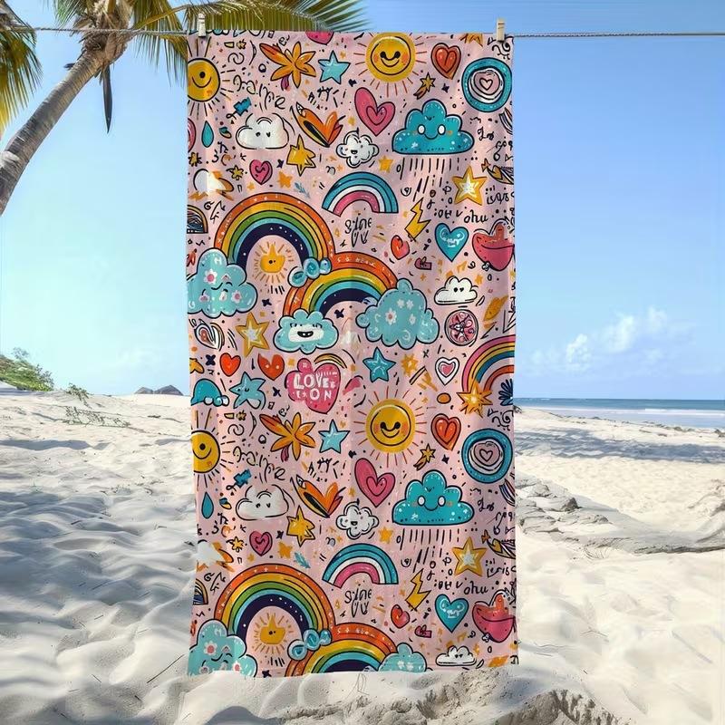 Popular Summer Beach Towel Microfiber Absorbent Beach Towel Seaside Outdoor Vacation Sports Towel