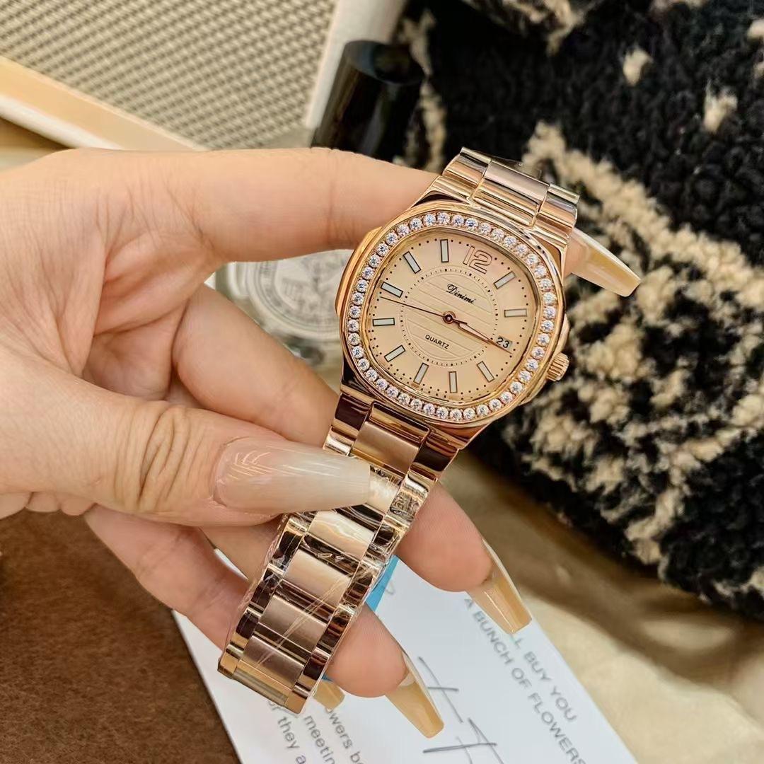 Women S Watch Steel Belt Rose Gold Temperament High-End Women S Watch Large Dial Trade