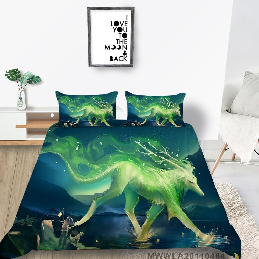 2023 New Style Wolf Print Bed Quilt Cover Comforter Duvet Covers Breathable Kids Friend Gift Cool Creative Home Decor Washable Bedclothes