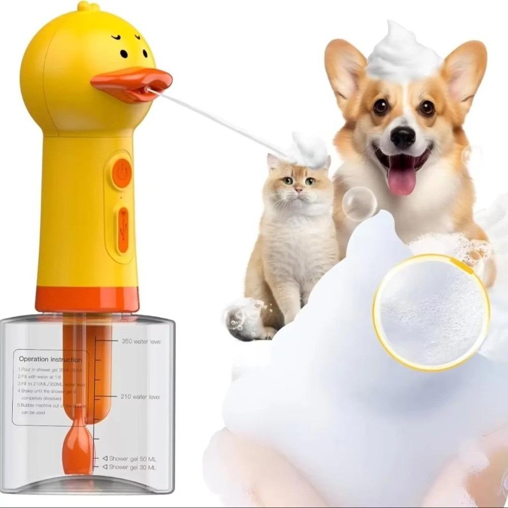 

Cute Duck Electric Foam Machine Cartoon Foam Machine Portable Pet Cleaning Machine Dog Cat жёлтый
