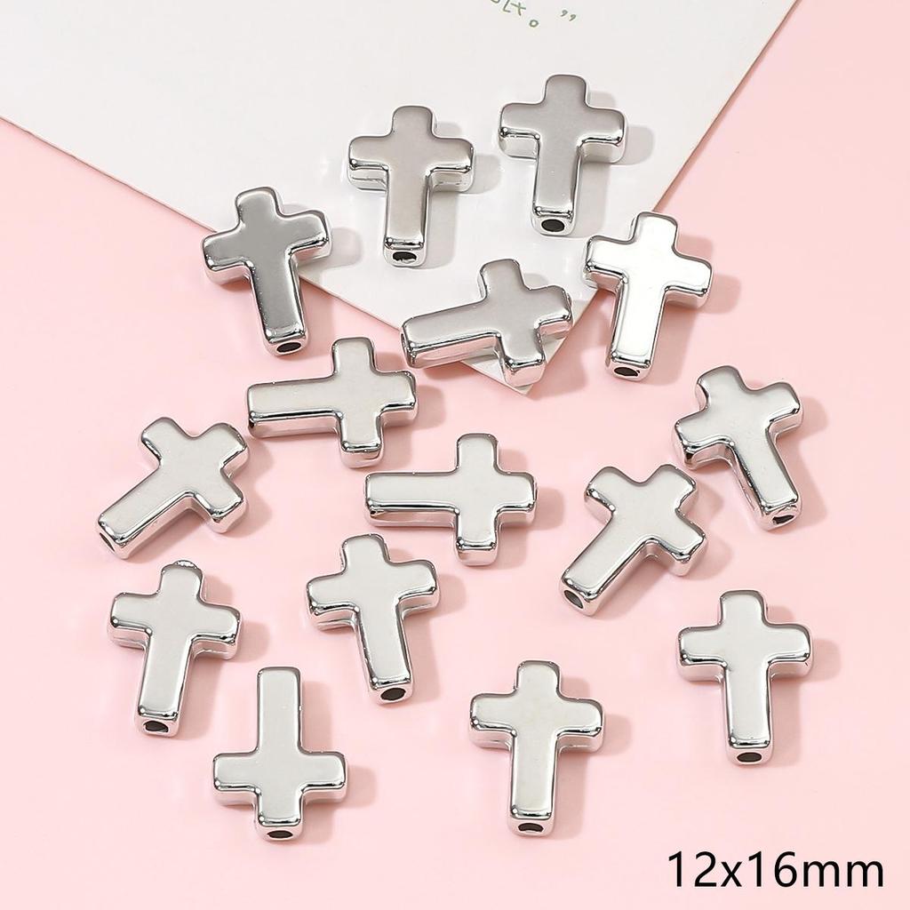 10/20 Stück Silber rhodiniert CCB Kunststoff Lose Space Perlen Charm für Halskette Armband Ohrring DIY Schmuckherstellung Perlen