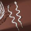 Cross border personalized exquisite trend cold wind alloy full diamond twisted snake shaped earrings for women