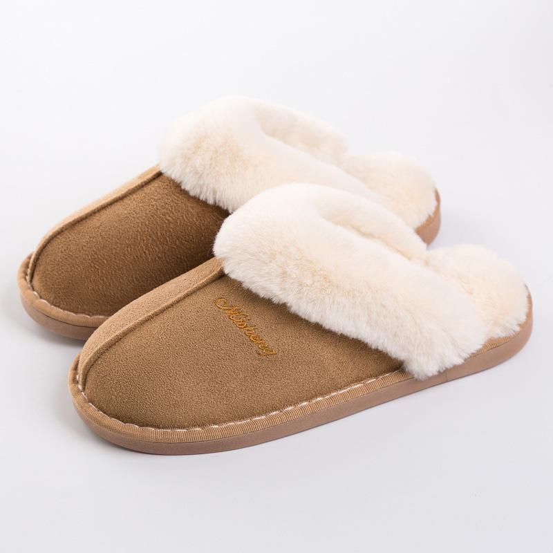 Autumn and winter piled thickened thermal cotton slippers home indoor family couple slippers