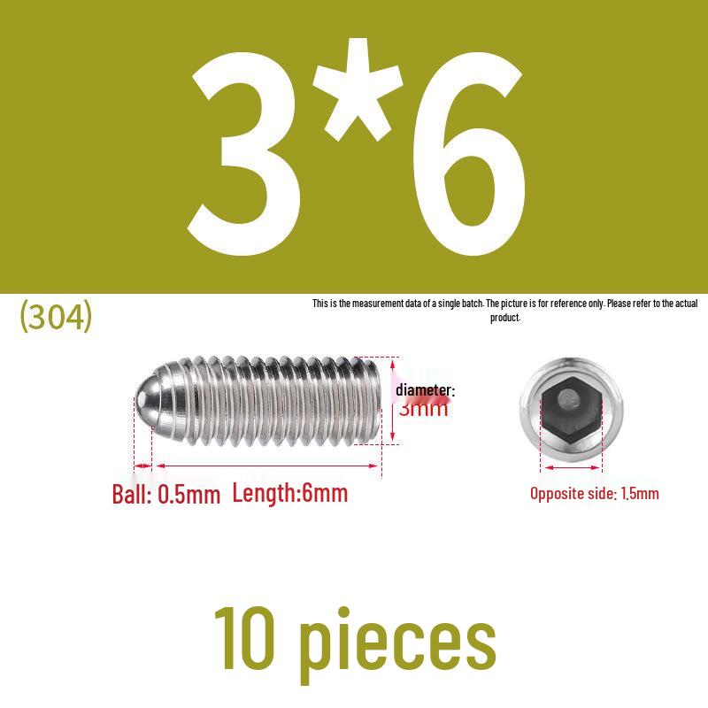 Stainless Steel Ball Plunger Set: M2.5-M16 Ball Screw Positioning Spring Plunger