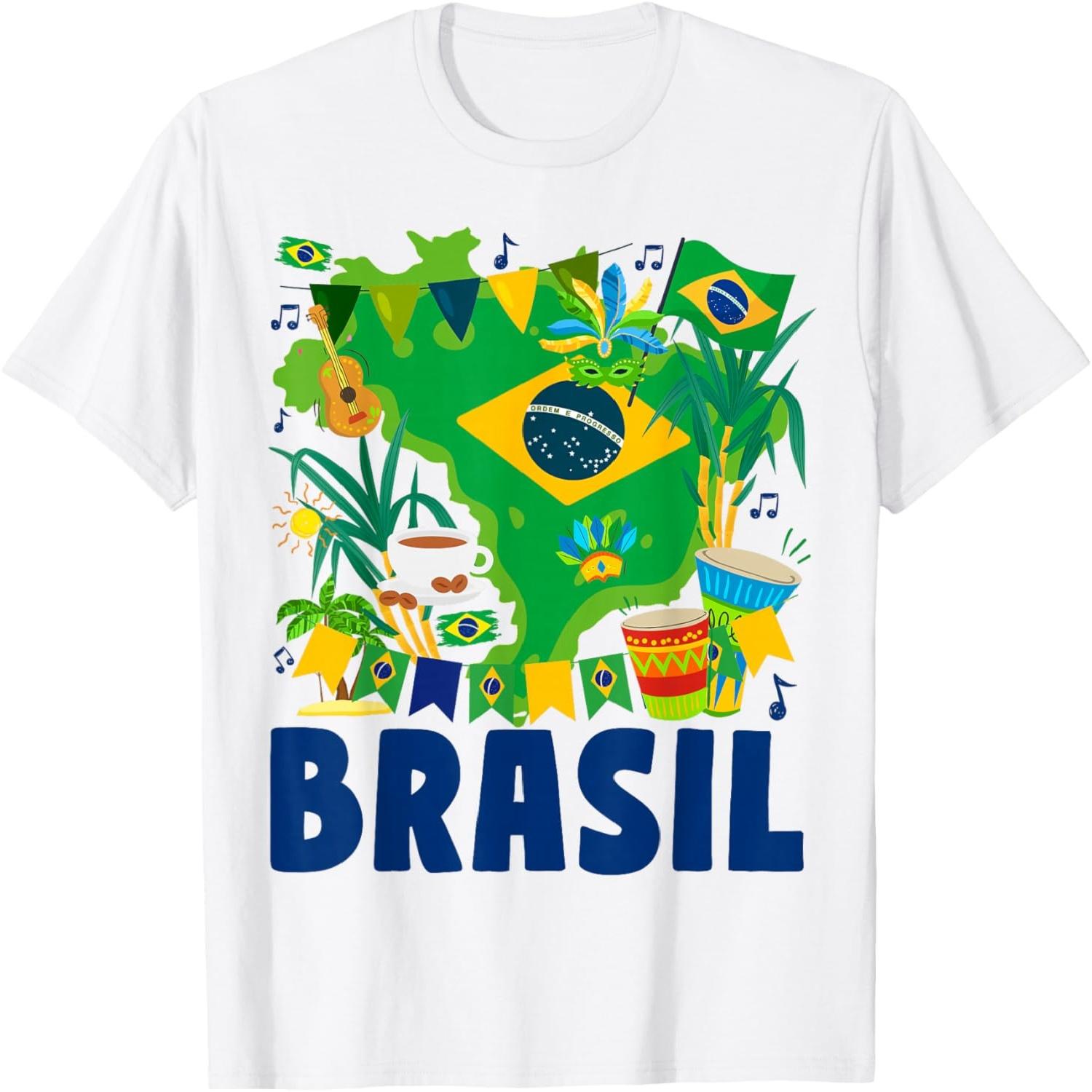 Brasil Flag Outfit Idea for Women Brazil & Brazilian Flag T-Shirt S