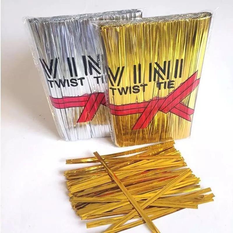2Bag Metallic Twist Tie Wire for Candy Lollipop Cake Cello Bag Party Gift 8cm