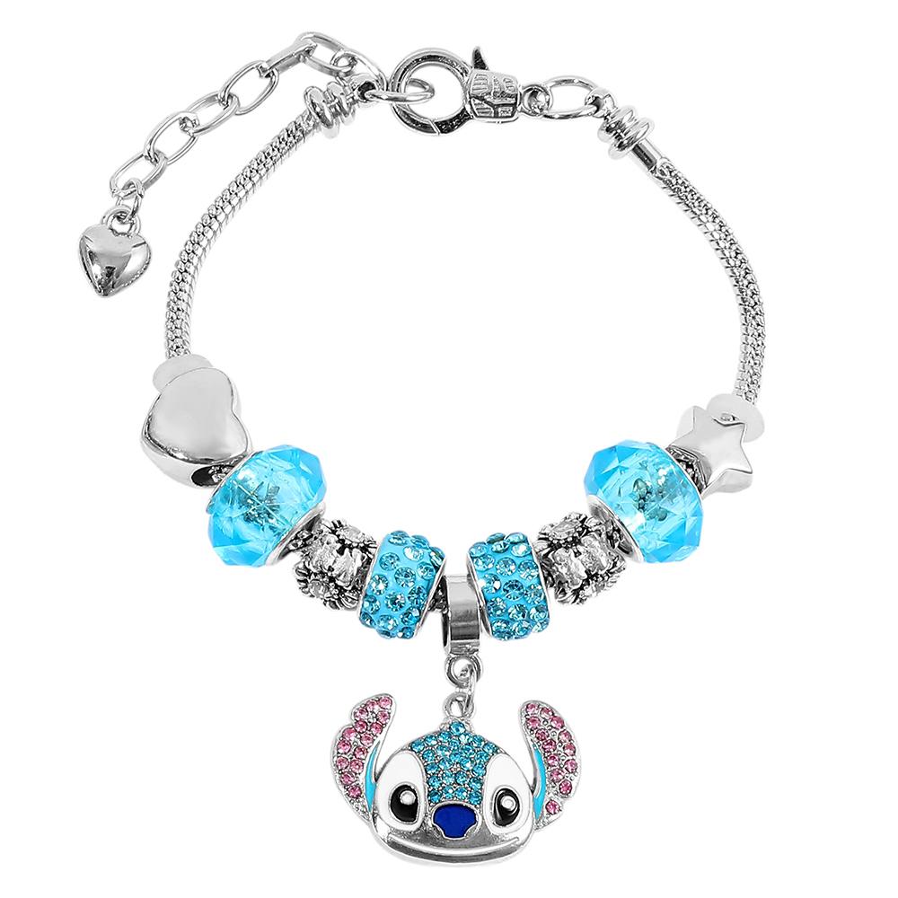Disney Stitch Cartoon Rhinestone Bracelet Set Cute Fashion Accessories for Women And Girls Ideal Gift for Fans Birthday