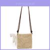 Simple Solid Color Woven Women Casual Shoulder Crossbody Bag With Pendant For Casual Beach Vacation And Daily Use