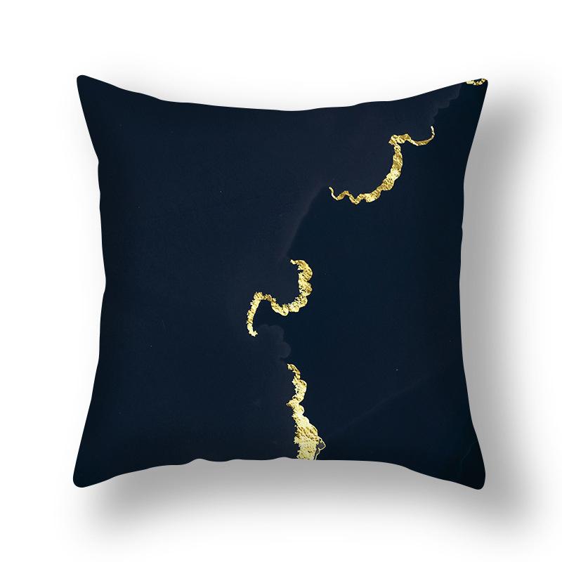 45x45cm Nordic Ins Abstract Gold Blue Marble Print Cushion Cover Sofa Office Seat Lumbar Pillow Cover Home Decoration