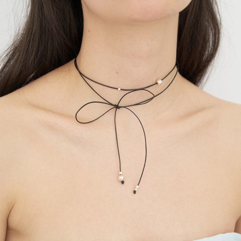 STILL INSTANT Sea Bubble Leather Necklace