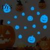 Removable Pumpkin Stickers for Glass Halloween Glow in The Dark Wall Decals, Spooky Luminous Theme Room Decor Stickers, Self-Adhesive DIY Mural