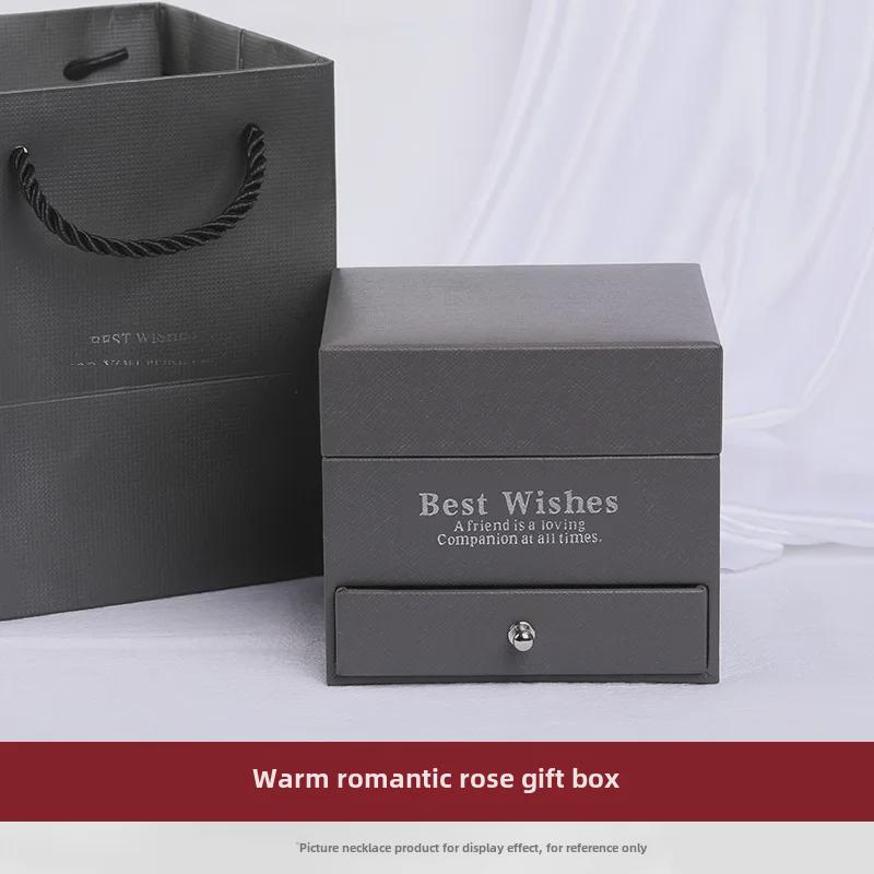 Coffret cadeau Saint-Valentin 520 roses avec collier et bracelet pour petite amie