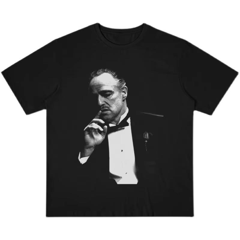 Black Vintage Black White Gentleunisex Portrait Graphic Tshirt Retro Classic Suit Figure Print Soft Cotton Unisex Short Sleeve Tee