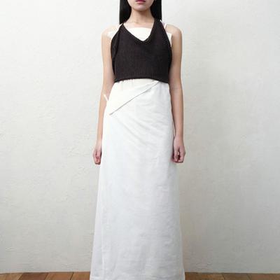 Kindred Square Knit Vest In Brown