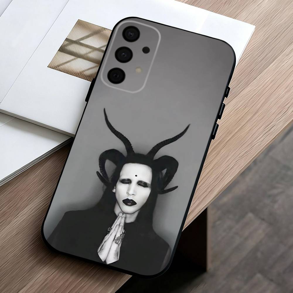 

Singer M-Marilyn Manson Phone Case For Samsung Galaxy A73,A72,A71,A70,A53,A52,A51,Soft Silicone Black Cover Samsung a22 4g