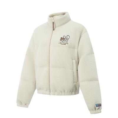 Li Ning Sports Trend Series Disney Warm Stand Collar Pattern Embroidered Letter Down Jacket Women Outerwear AYMV228-1